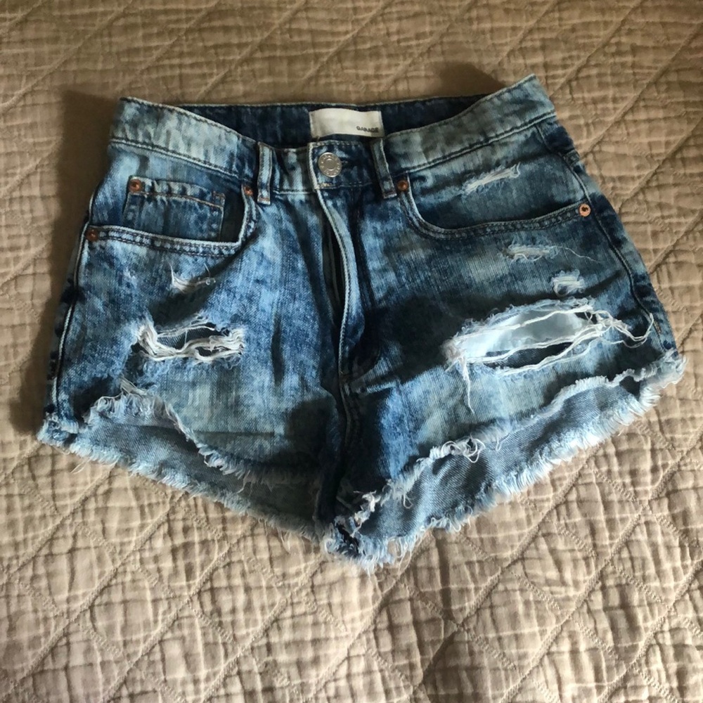GARAGE jean shorts distressed